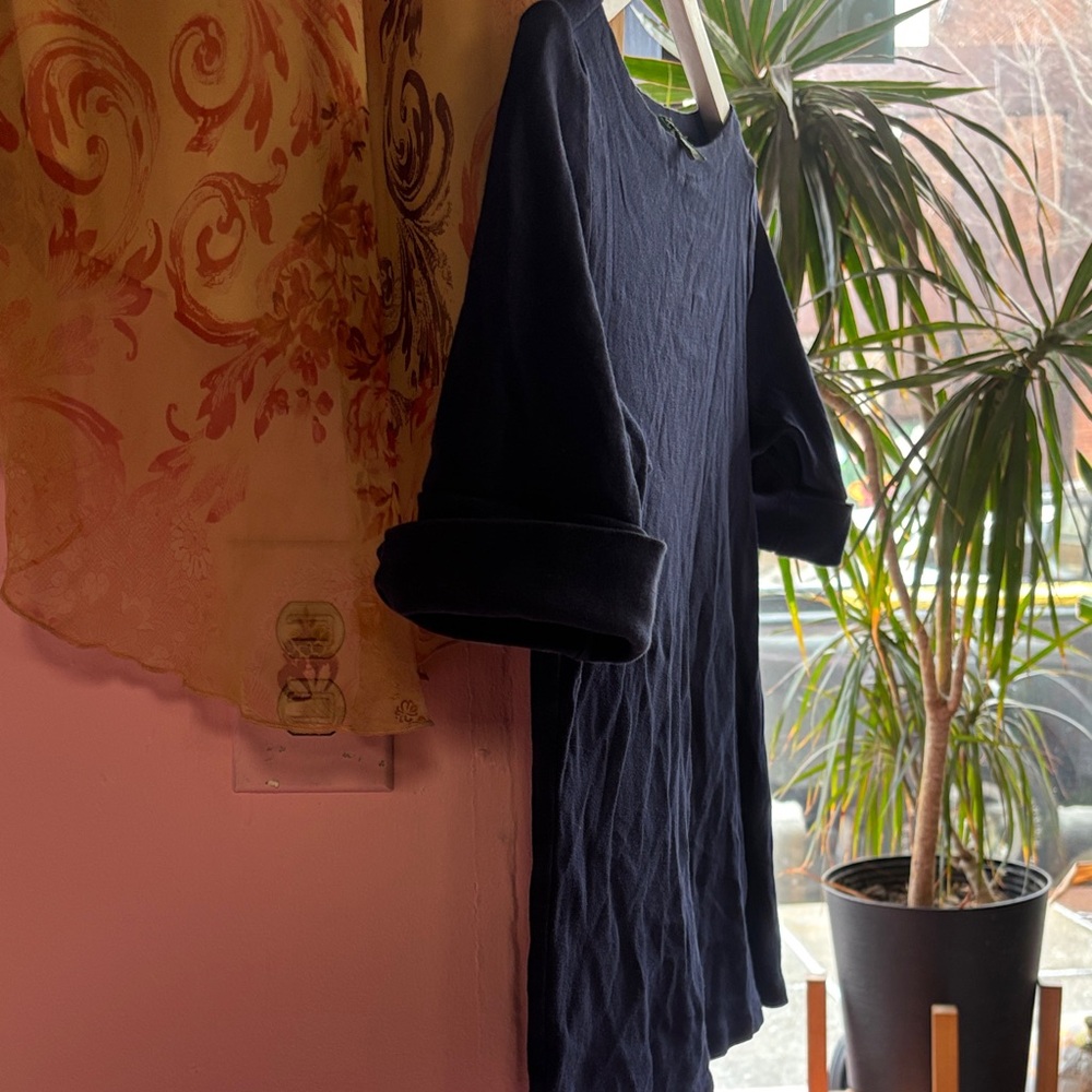 Lauren Ralph Lauren Navy Short Rolled Sleeve Tee - Picture 4 of 5
